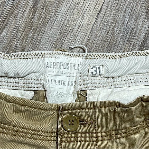 Aeropostale Drawstring Cargo Shorts Size 31 Khaki - Picture 5 of 5